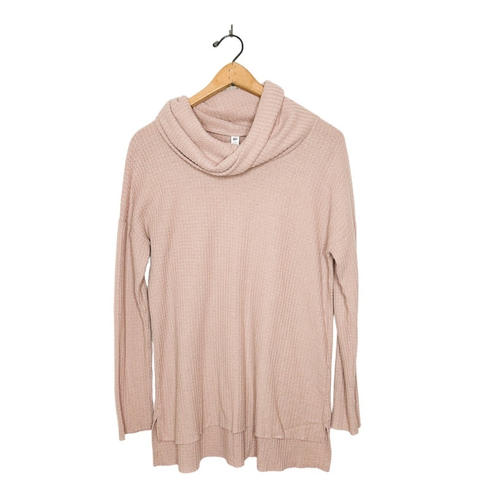 BP. Nordstrom Blush Pink Waffle Knit Cowl Neck Sweater Top‎ XS